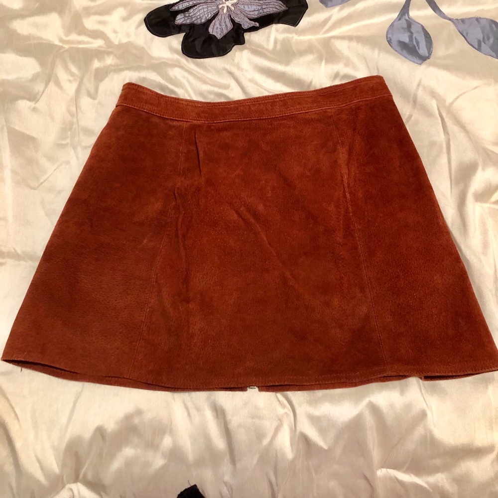 Forever 21 Burnt Orange Suede Skirt (Size M)